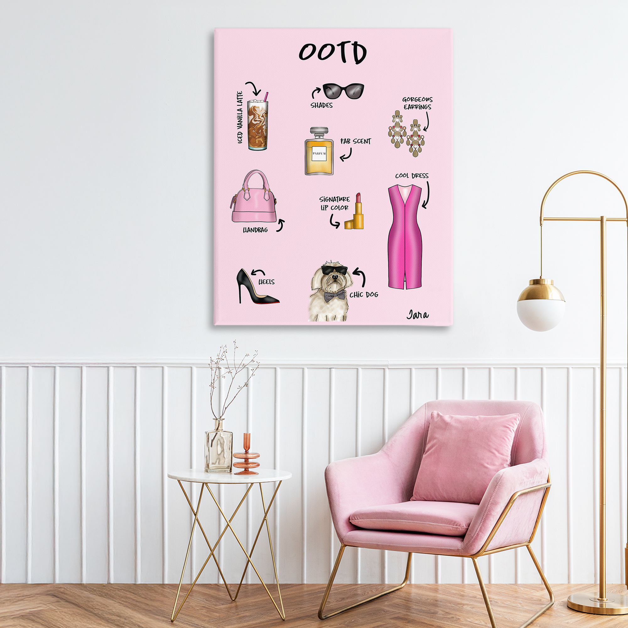 Stupell Industries Feminine Glam Outfit of the Day Canvas Wall Art, design by Tara Boone