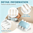 thumbnail image 5 of Silicone Soap Dish for Bar Soap Holder for Shower and Bathroom: Self-Draining Waterfall Drying Tray Keeps Soap Bars Dry and Clean & Easy to Clean (Black and White, 2), 5 of 6