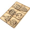 thumbnail image 6 of Inkdotpot 18pcs Wooden Christmas Ornaments, Unfinished Wooden Laser Cutouts Reindeer/Bell Shaped Embellishments Hanging Ornament for Christmas Decorations- Tree Decor- Kids Crafts DIY, 6 of 9