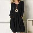thumbnail image 2 of Vestido De Manga Larga Vestido Largo Plisado En La Parte Delantera Vestido Suelto De Mujer Vestido De Otoño De Color Puro ANGGREK Otros, 2 of 6