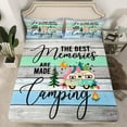 thumbnail image 2 of Erosebridal Happy Camping Sheet Set Twin,Rustic Cabin Bedding Sets Twin Size,Adventure Camper Twin Sheet Sets,Lightweight Lodge Room Decor,3pcs, 2 of 7