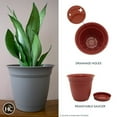 thumbnail image 2 of The HC Companies 6 Inch Eclipse Round Planter with Saucer - Indoor Outdoor Plant Pot for Flowers, Vegetables, and Herbs, Clay, 2 of 6