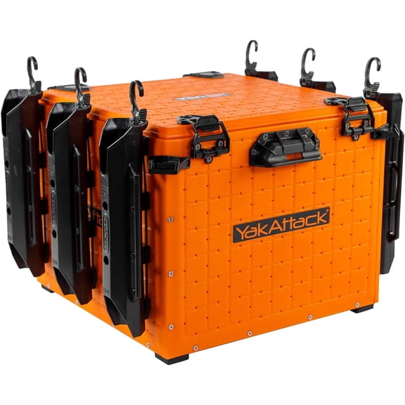 YakAttack BlackPak Pro 16" x 16" Fishing Crate W/ 6 Rod Holders - Orange