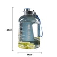 thumbnail image 3 of Botella de agua de gran capacidad Taza transparente con diseño de marcador de tiempo (gris), 3 of 4