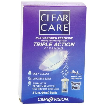 2 Pack Clear Care Cleaning & Disinfection Solution Travel Pack 3 fl oz (90