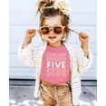 thumbnail image 2 of Bold 5th Birthday Explosion T-Shirts and Raglans for Girls and Boys Fifth Birthday Outfit White on Mauve Shirt 4T, 2 of 5