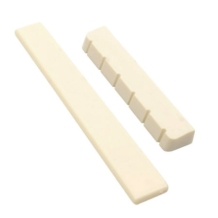 

ZOYONE 2Pcs/pack Modern and Vintage Electric Guitar 6 String Nut Saddle Cattle Bone Slotted for Fender Strat Replacements