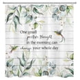 thumbnail image 3 of Farmhouse Inspirational Shower Curtain for Bathroom Green Leaf and Hummingbird on Wood Bathroom Shower Curtain Botanical Plant Shower Curtain Bath Accessories Home Decor with 12 Hooks 72x78 Inches, 3 of 6