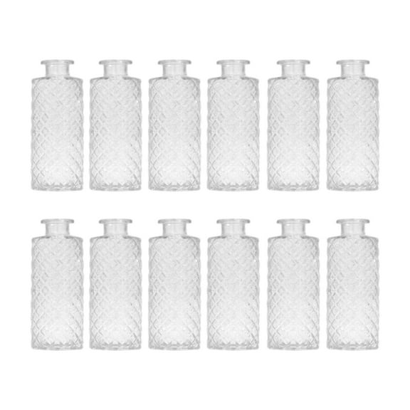 deevoka 12 Pieces Glass Bud Vases Decorative Flower Vases for Kitchen Tea Room Shelf Clear