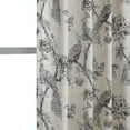 thumbnail image 6 of Everyday Celebration Peacock Print Room Darkening Pleated Panel W/Back tabs, 25x96"(2pcs) Black, 6 of 7