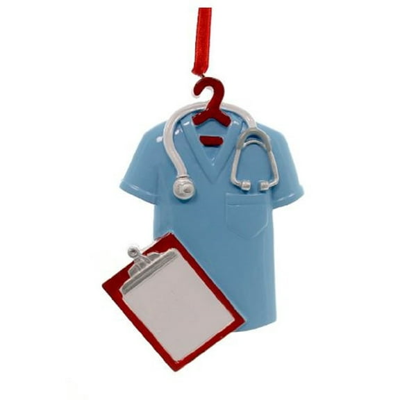 Personalized Ornament Blue Scrub Polyresin Medical Chart 309B