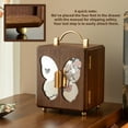 thumbnail image 4 of Kinsuite Black Walnut Jewelry Box - 4-tier Jewelry Organizer with Secure Double-Door for Earring, Ring, Necklace, Bracelets, Butterfly Mirror Pattern, 4 of 8