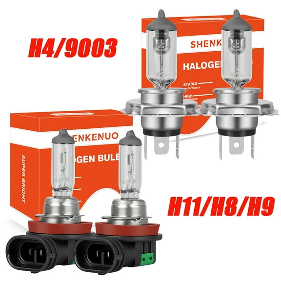 HMCYCI For Kia Rio Sedan 2012 2013 2014 2015 2016 2017 2018 Halogen H4/9003 Headlight H11 Fog Light Bulbs Kit 4x