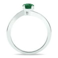 thumbnail image 3 of SZUL Women's Solitaire Emerald Wave Ring in 10K White Gold, 3 of 5