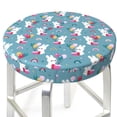 thumbnail image 3 of Hirioo Rabbit And Rainbow for Round Bar Stool Seat Covers Washable Stool Cushion Slipcover Elastic Bar Chair Covers for 12-14 Inch Chair-13 inch, 3 of 7