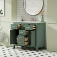 thumbnail image 4 of Dasun 36" Bathroon Vanity with Resin Sink Combo Set,Modern Freestanding Single Bathroom Cabinet with 4 Drawers & 2 Cabinets,Storage Cabinet for Bathroom, Solid Wood Frame Vanity Set, Green, 4 of 5