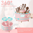 thumbnail image 3 of Makeup Brush Holder Organizer,BAKIBO 360° Rotating Makeup Brush Organizer,5 Slot Make up Brushes Cup for Cosmetics, Nail Polish, Art Supply, Bathroom Vanity Desktop Organizer, 3 of 4