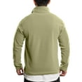 thumbnail image 6 of WTOBBY Men's Stand Collar Half Zip Fleece Sweatshirt, Plush Lined Winter Pullover for Cold Weather, Thermal Comfort Fit,Green XL, 6 of 6