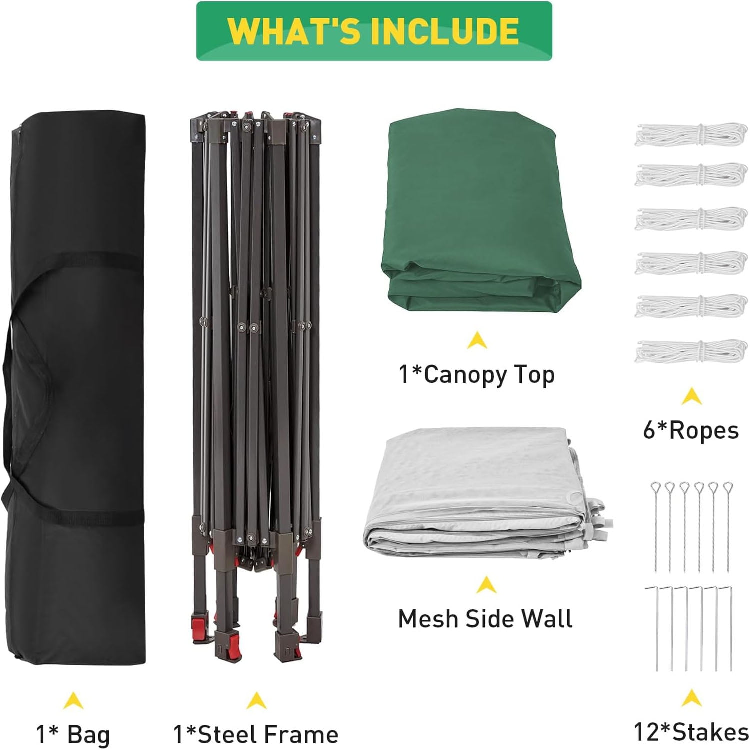 Ataucjin6.5 x 6.5ft, 6 Sided Outside Canopy Tent with Mosquito Netting, Small Outdoor Patio Gazebo Tent with Heavy Duty Steel Frame for Backyard Patio Garden Activities