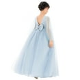 thumbnail image 3 of Ekidsbridal Girl Pageant Flower Girl Dress - V-Back with Puffy Tulle Sleeves 249-A (Size: 2-10), 3 of 4