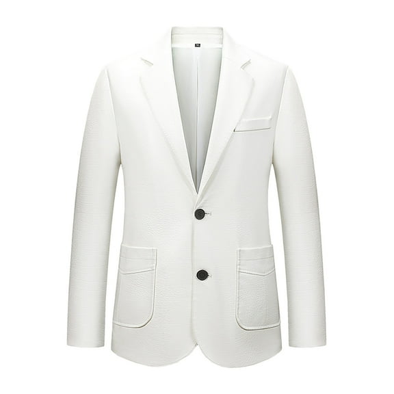 oqasdz Mens Blazer Solid Color Leather Suit Slim Fit Comfortable Casual Trend Business Wedding formal Coat Top,Size XL
