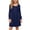 Navy, variant on Auroural Girls Dress Satin Girl'S Solid Color Round Neck Long Sleeve Dress Homewear Sleeping Dress Kids