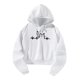 thumbnail image 4 of Sudadera con capucha corta para mujer, sudadera blanca con estilo, Jersey sencillo, Tops, ropa de calle para oficina, Camping, desplazamientos Blanco, 4 of 10
