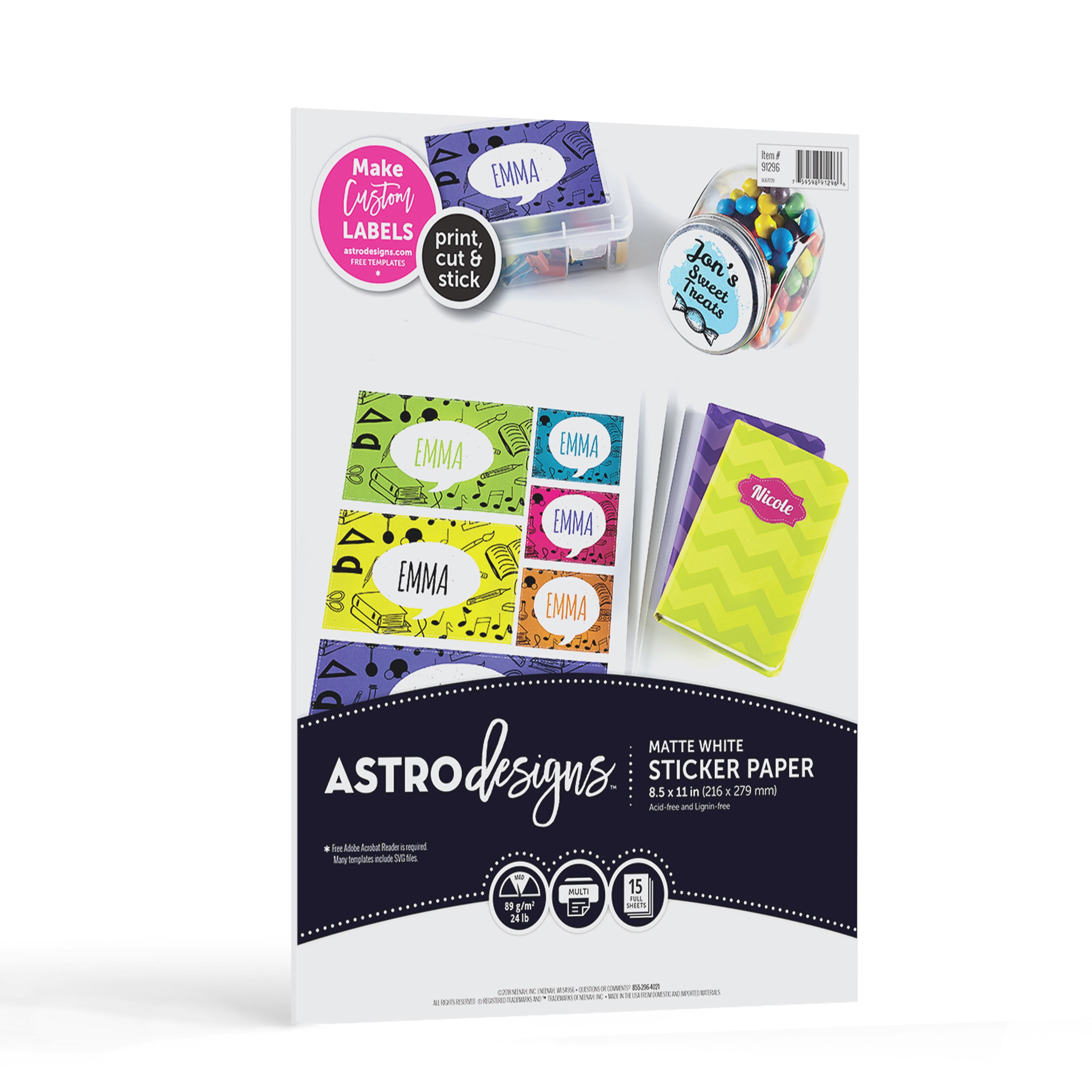 Astrodesigns Sticker Paper Templates