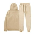 thumbnail image 5 of Mens Pure Basic Sweatsuits Two Piece Sets Fleece Pullover Sweater Blouses Long Sleeved Hooded Sweatshirt Athletic-Fit Track Pants Drawstring Elastic Waist Jogger Pants with Mutil Pockets, 5 of 5