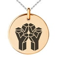 thumbnail image 1 of Stainless Steel Letter Y Initial 3D Cube Box Monogram Engraved Small Medallion Circle Charm Pendant Necklace, 1 of 1