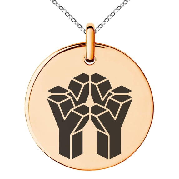 Stainless Steel Letter Y Initial 3D Cube Box Monogram Engraved Small Medallion Circle Charm Pendant Necklace
