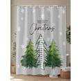 thumbnail image 4 of Fsddascl Grey Green Christmas Tree Shower Curtain Set - 72" x 78" Washable Bathtub Curtain with 12 Hooks, Xmas Trees Snowflake Winter Waterproof Fabric Stall Shower Curtains for Bathroom/Bathtub, 4 of 6