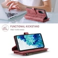 thumbnail image 3 of Samsung Galaxy S20 FE Case,Dteck Magnetic Wallet Case Premium Durable PU Leather Zipper Pocket Card Holder Kickstand Phone Cover for GalaxyS20 FE 5G,Red, 3 of 6
