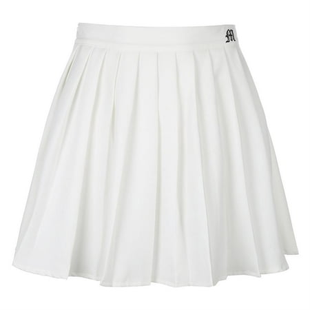 Embroidery Mini Tennis Skirt Color Short Pleated A Line Skirt
