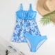 thumbnail image 1 of Traje de baño de 2 piezas para mujer, trajes de baño para mujer, traje de baño de moda femenina con volantes, estilo conservador, escote en el pecho, bloques de color, sin espalda, traje de baño para, 1 of 7