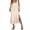 Beige, variante sur Qholemyo Jupes en Satin pour Femmes Coupe Ajustée Bordure en Dentelle Jupes Fendues sur les Côtés Jupe Midi Élégante à Taille Qui Ne Roule Pas