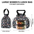 thumbnail image 5 of Pioneer Flower Floral Print Pattern Drawstring Lunch Bag Women - Drawstring Lunch Bag Insulated for Work Office - Stain-Resistant Large Lunchbags for Women with Multi-Pockets, 5 of 6
