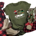 thumbnail image 1 of WEAIXIMIUNG T-Shirt Décontracté de Noël pour Femmes avec Imprimé Verre Rouge, Col Rond, Manches Courtes, 1 of 4