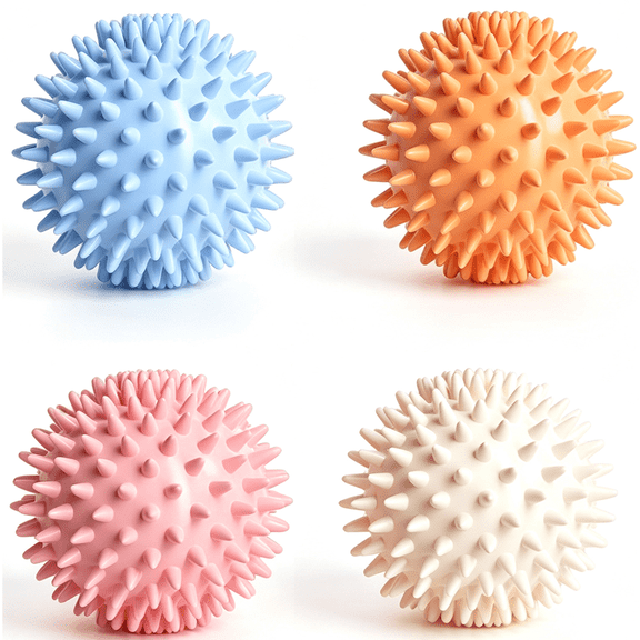 4PCS Deep Tissue Massage Ball Trigger Point Massage Therapy for Myofascial Release,Spiky Foot Back Massager Ball for Targeted Pain Relief