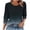 Black, variant on Crew Neck Womens Tee 3/4 Sleeve Black Shirt Trendy Dressy Casual Gradient Women's Fall Fashion,L