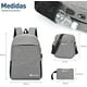 thumbnail image 4 of Mochila Antirrobo de 3 piezas, Bluelander con Puerto USB y Puerto para Audífonos, Gris, 4 of 6