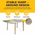 thumbnail image 4 of Yellow Grey Table Cloths for 5 Foot Rectangle Tables, Abstract Geometric Oil Painting Vintage Gradient Patio Waterproof Elastic Fitted Tablecloths, Washable Rectangular Table Cover for Camping, 4 of 8