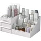 thumbnail image 1 of Organizador de maquillaje con cajones: organizador de encimera para cosméticos, soporte de tocador para lápiz labial, brochas, lociones, sombra de ojos, esmalte de uñas y joyas (blanco), 1 of 5