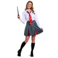thumbnail image 1 of Disguise Women's Gryffindor Skirt, Official Harry Potter Wizarding World House Themed Dress Bottom, Gray & Gold, Teen Juniors (7-9), 1 of 15