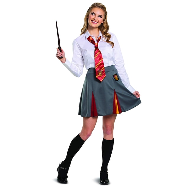 Disguise Women's Gryffindor Skirt, Official Harry Potter Wizarding World House Themed Dress Bottom, Gray & Gold, Teen Juniors (7-9)