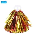 thumbnail image 3 of PET Cheerleading Pom Poms with Finger Holes for Sport Team Spirit Fun Dance Stage Events, Red Golden 4 Pack, 3 of 6