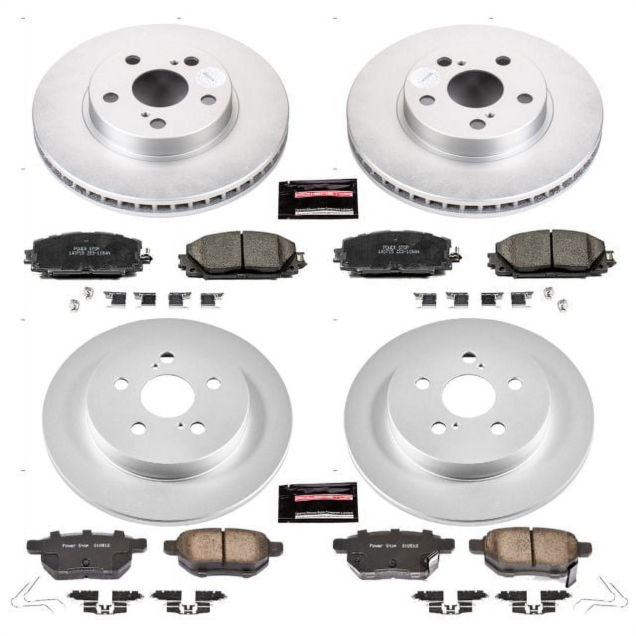 PowerStop Front and Rear Geomet Coated Brake Rotor and Pad