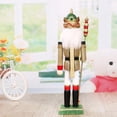 thumbnail image 3 of Escultura de soldado Cascanueces navideño, muñeca artesanal, decoración para mueble de TV, regalos Oro, 3 of 9