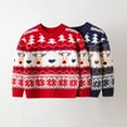 thumbnail image 2 of Children's Christmas Sweater Holiday Boys Girls Toddler Knitted Sweater Winter Xmas Crewneck Pullover 1-6 Years, 2 of 9