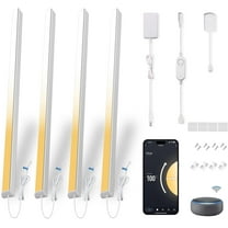 Cefrank Smart Under Cabinet Lights, 4-Pack 12" V-Shaped LED Bars - Voice & App Controlled, Dimmable 2700K-6000K, Easy 5-Minute Install